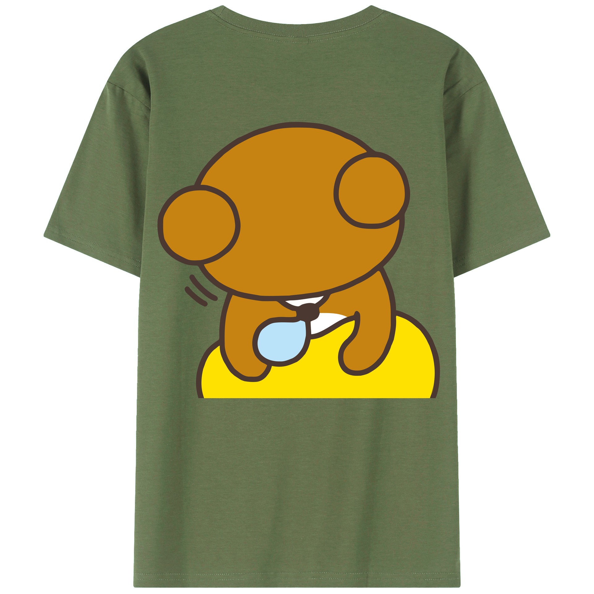 （画像用） リラックマ リラックマ キイロイトリ Rilakkuma Korilakkuma Kiiroitori 綿100％ メンズ半袖Tシャツ（バックプリント） 通気性